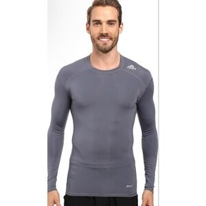 Adidas Techfit Control Rheon Men's Size L Gray  Running Long Sleeve Shirt